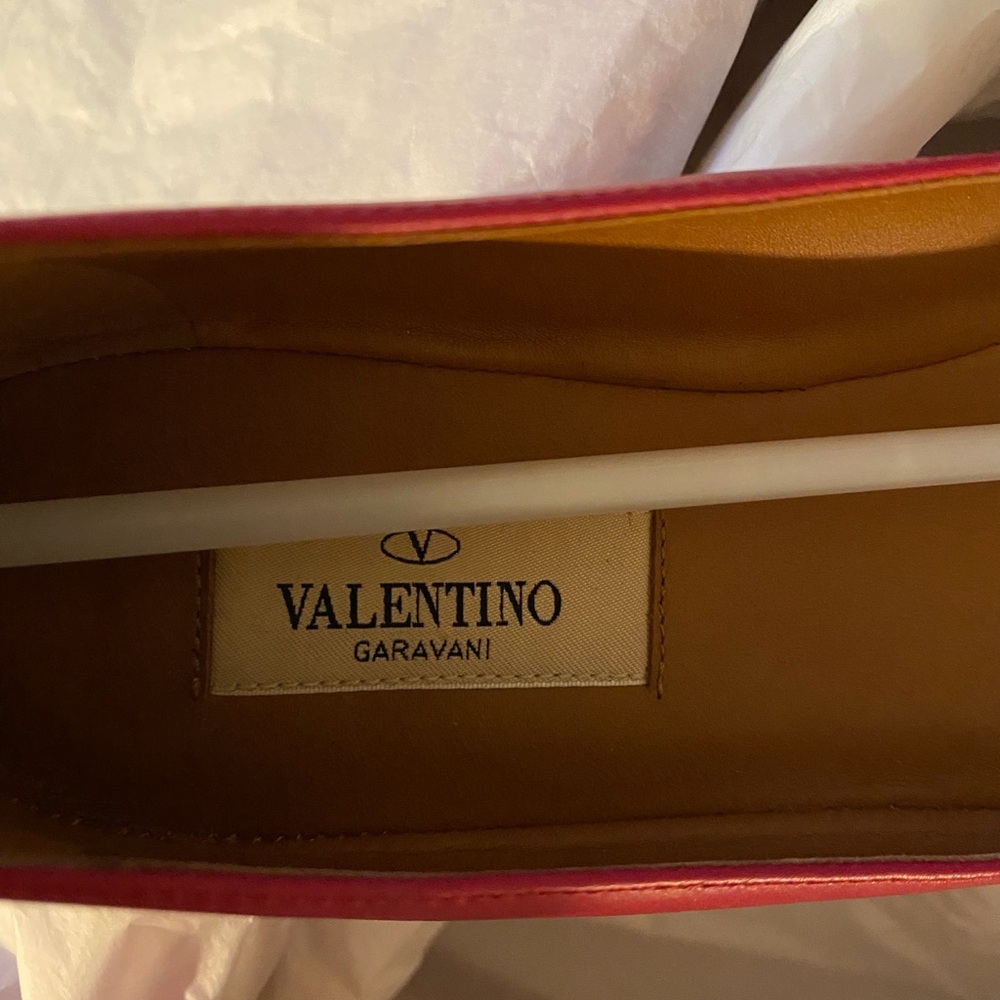Valentino Pink Leather Ankle Strap Ballerina Flats - Picture 9 of 15